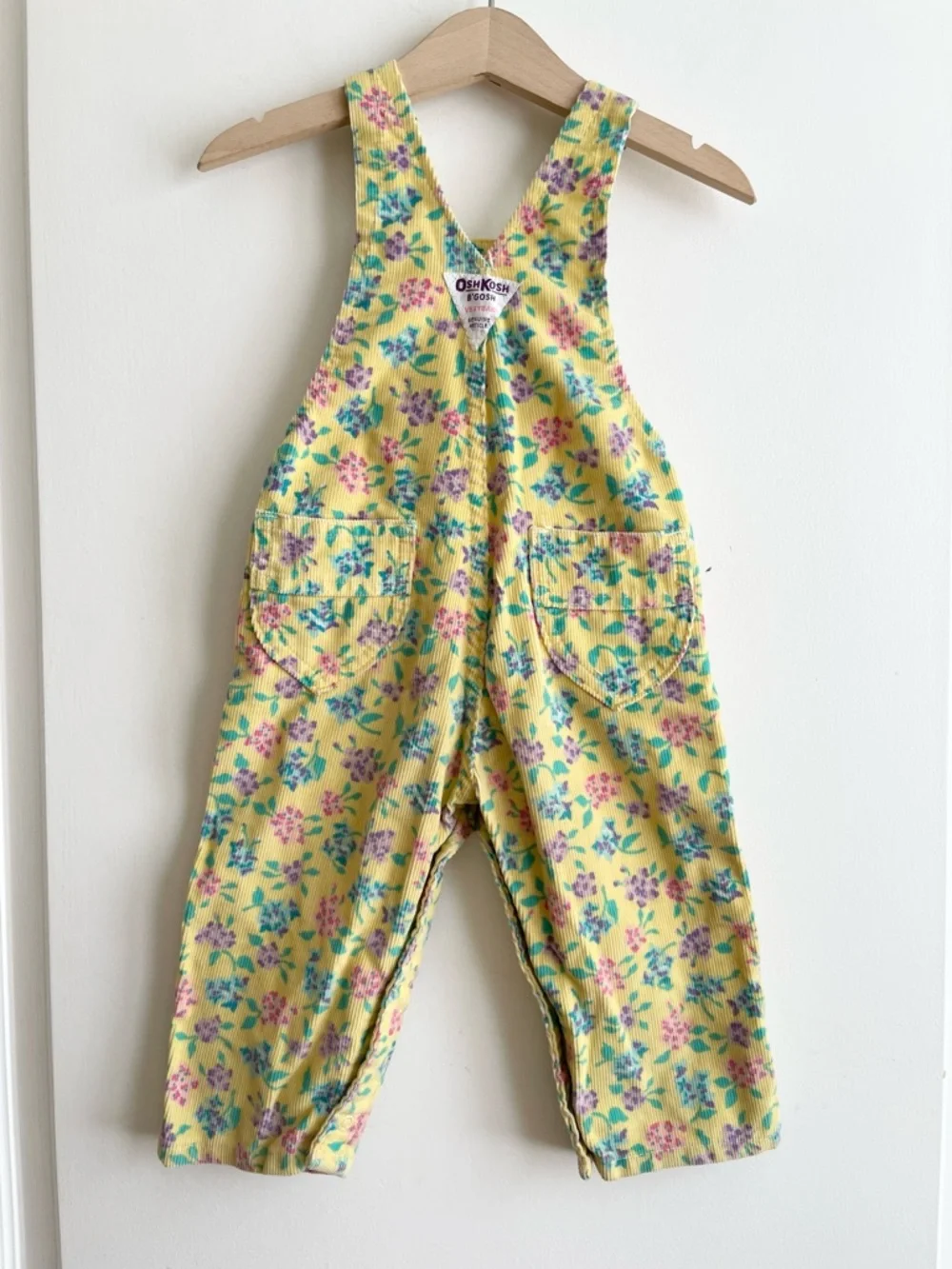 Vtg 90s OshKosh B'Gosh Floral All Over Print Vestbak Overalls Made In USA 18M